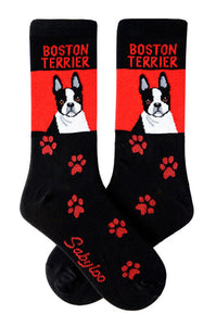 Sabyloo Women’s Boston Terrier Dog Crew Socks