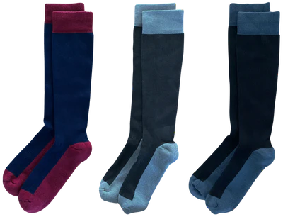 Solids 3-Pack of American Made 15 – 20 mmHg OTC Graduated Compression Socks for Women and Men