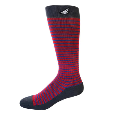Underdog – Red, Blue, & Dark Grey / American Made Stripe / 15 – 20 mmHg OTC Graduated Compression Socks for Women and Men