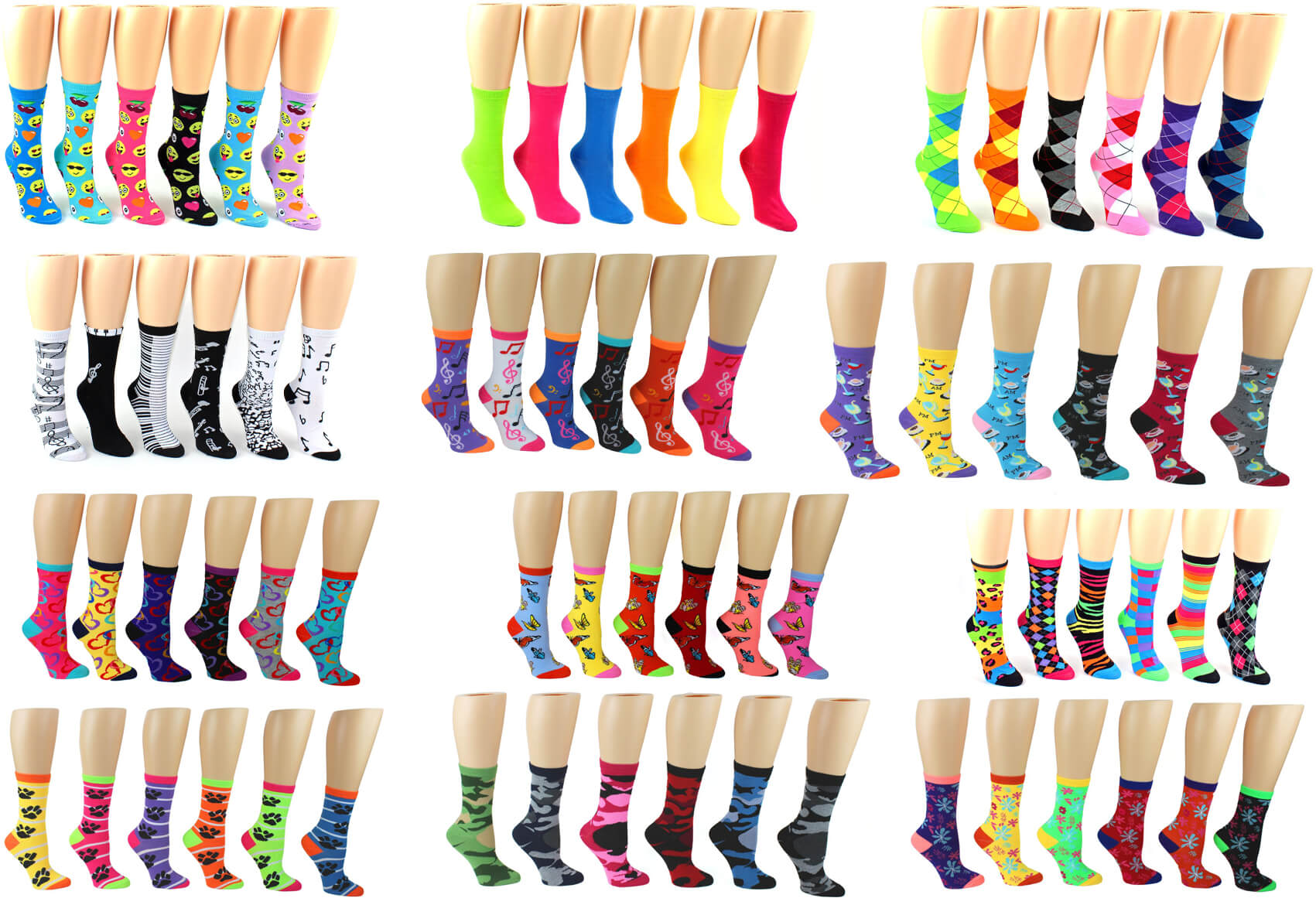 Sock Donation Drive Socks - Women's Novelty Crew  Socks - Assorted Styles