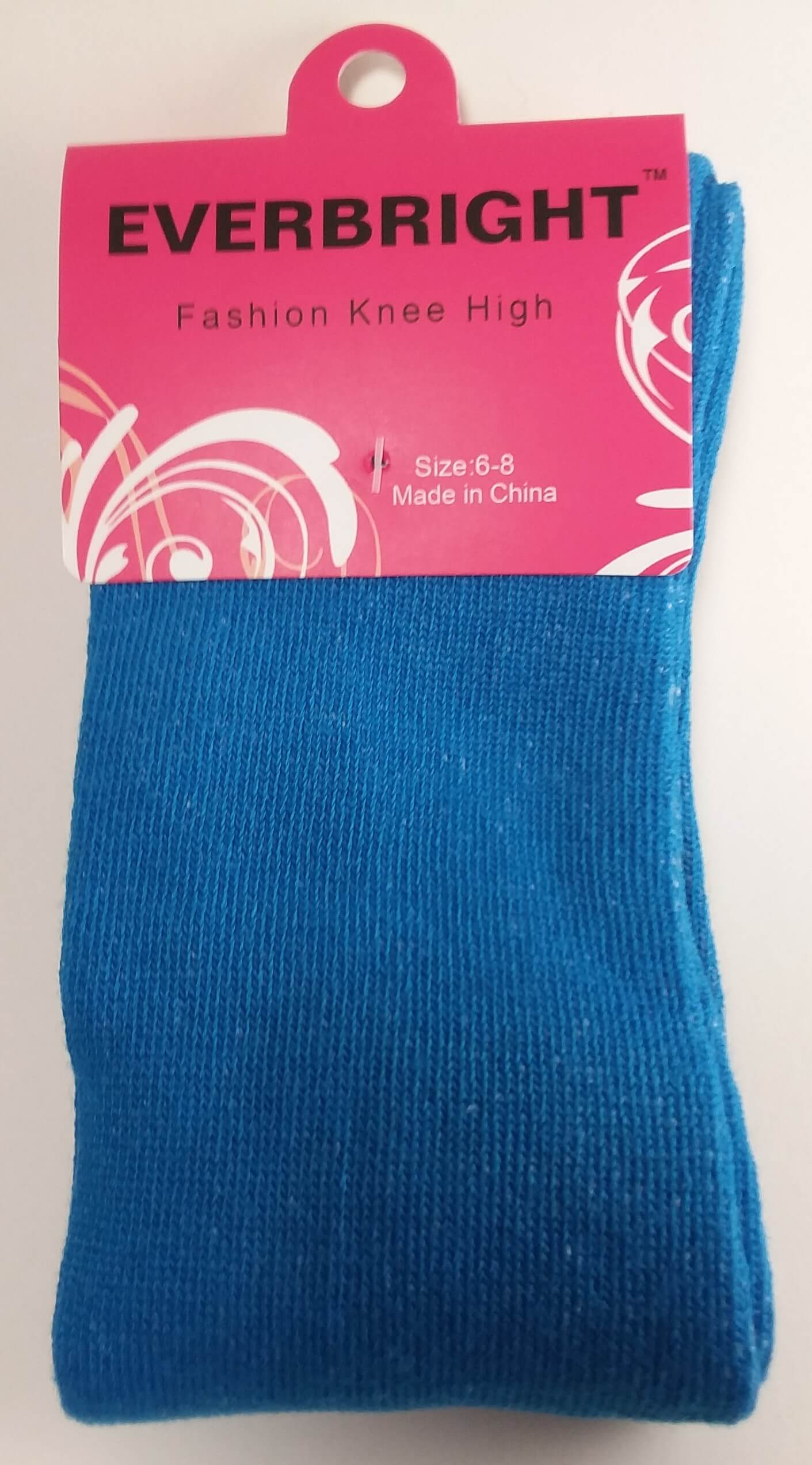 Children's Solid Blue Knee High Socks