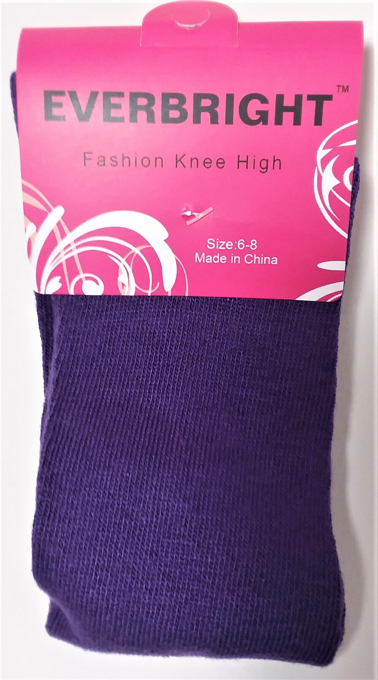 Children's Solid Purple Knee High Socks