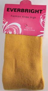 Children's Solid Yellow Knee High Socks