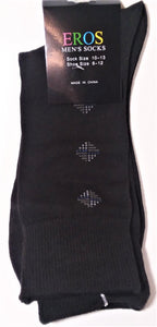 Men's Casual Crew Socks.Black with dark gray and light gray diamonds