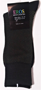 Men's Casual Crew Socks.Black with white dots