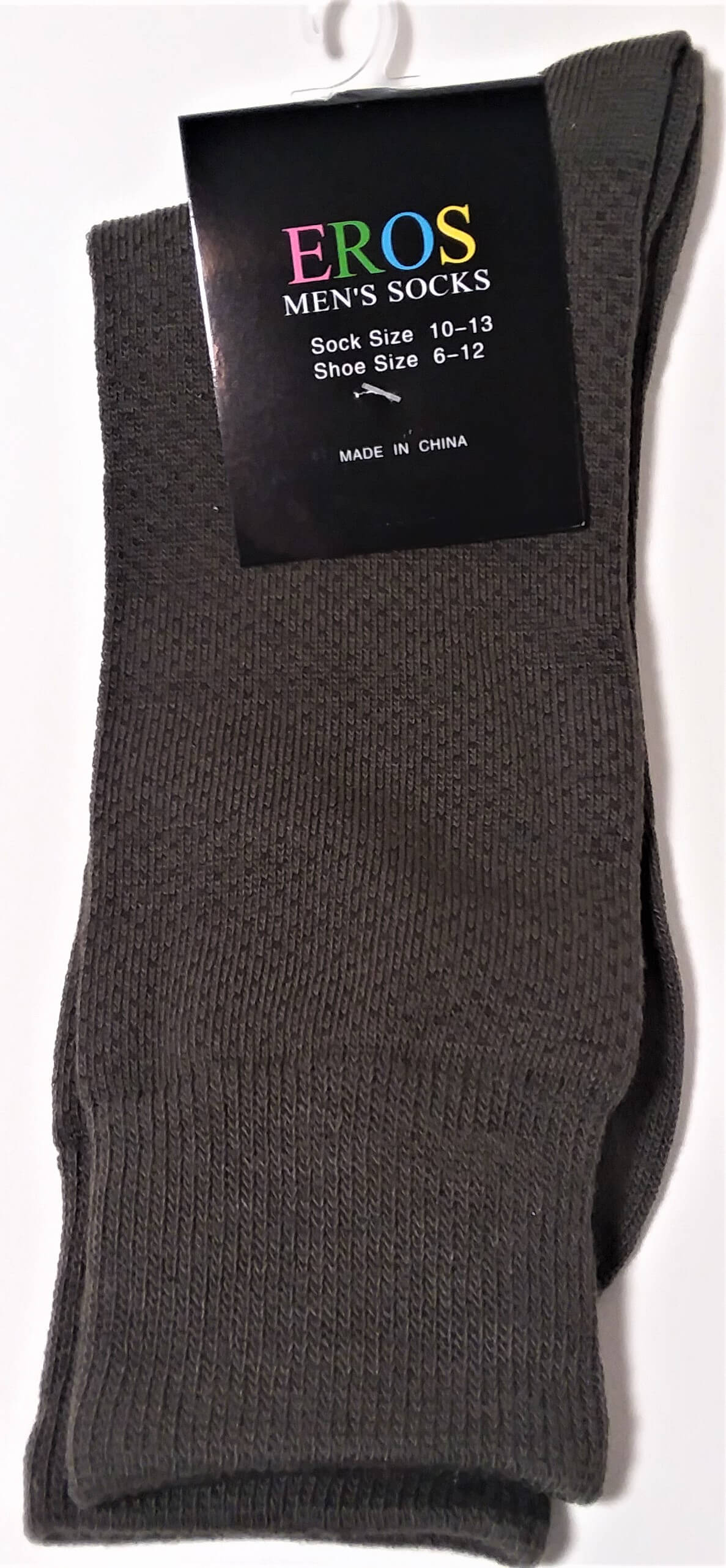 Men's Casual Crew Socks.Dark Green with dark dots