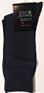 Load image into Gallery viewer, Men&#39;s Casual Crew Socks.Dark Blue with Tan Dots
