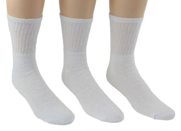 Men's White Athletic Crew Socks