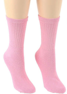 Women's Pink Crew Socks
