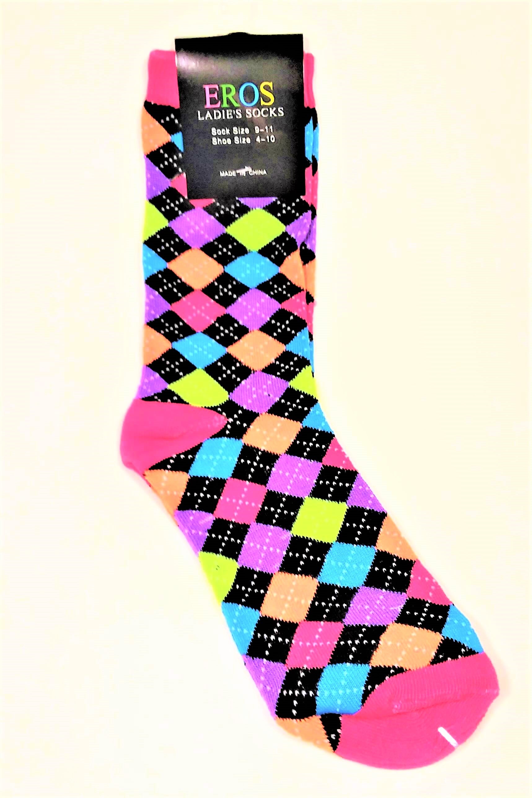 Women's Argyle with a Red Toe Crew Socks