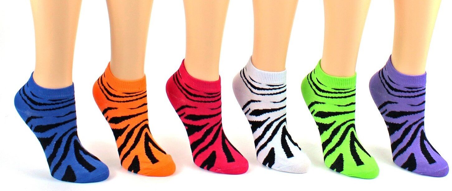 Women's Zebra Low Cut Socks