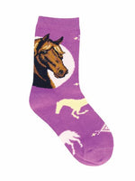 Load image into Gallery viewer, Children&#39;s Prancing Pony Cotton Crew Socks
