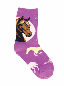 Children's Prancing Pony Cotton Crew Socks