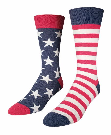 Men's King Size Flag Cotton Crew Socks